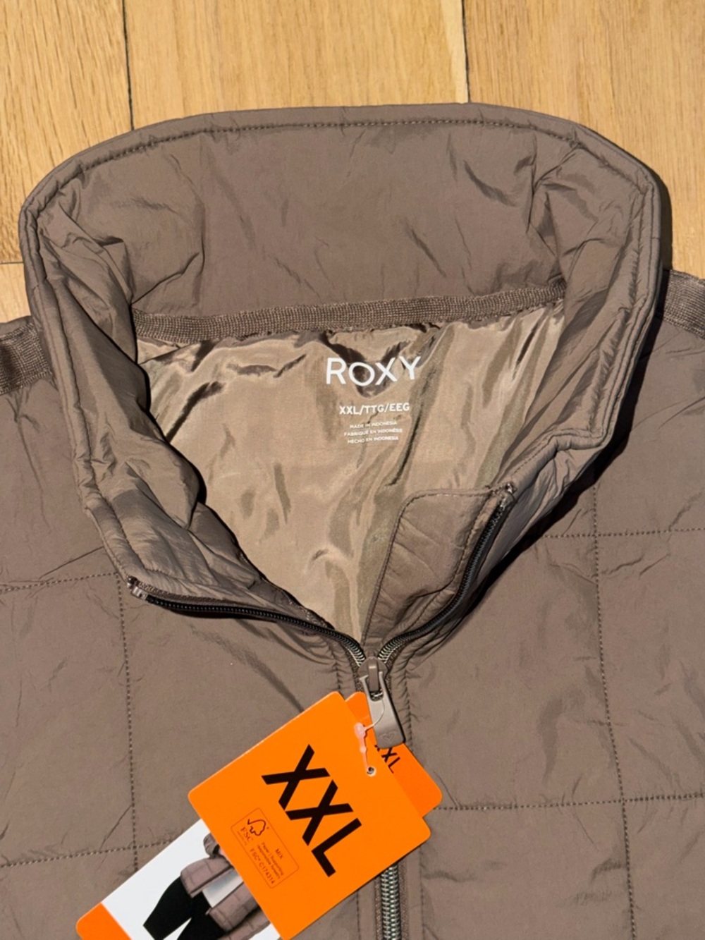 Roxy Women’s Quilted Brown Jacket Size XXL - Picture 3 of 3